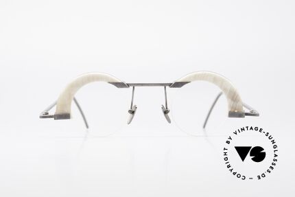 B. Angeletti Schwärmer Echthorn Vintage Brille 1994, extrem seltene Designer-Fassung aus echtem Büffelhorn, Passend für Herren und Damen