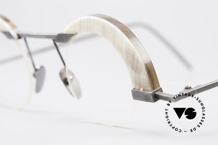B. Angeletti Schwärmer Echthorn Vintage Brille 1994, einzigartiger Rahmen, jedes Horn-Modell ist individuell, Passend für Herren und Damen