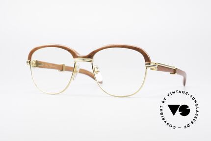 Cartier Malmaison Bubinga Edelholzbrille, außergewöhnliche CARTIER vintage Luxus-Brille, Passend für Herren und Damen