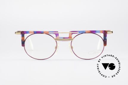 Cazal 745 Markante 90er Vintage Brille, tolle Kombination von Formen, Farben & Materialien, Passend für Damen