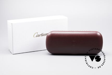 Cartier_ Hard Case True vintage Cartier, solides Hartschalenetui in Cartier bordeaux rot, Passend für Herren und Damen