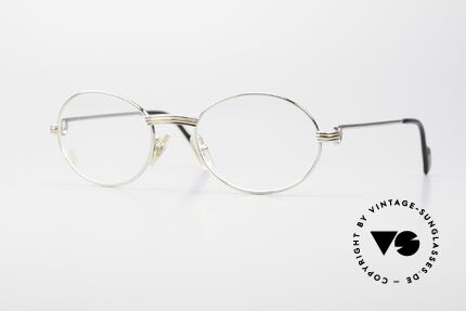 Cartier Saint Honore Ovale 90er Platin Luxusbrille, edles & zeitloses Design, Medium-Größe 51°20, 135, Passend für Herren und Damen