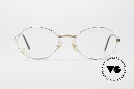 Cartier Saint Honore - M Ovale 90er Platin Luxusbrille, ovale vintage Cartier Designer-Brille von circa 1998, Passend für Herren und Damen
