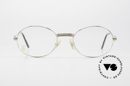 Cartier Saint Honore Ovale 90er Platin Luxusbrille, ovale vintage Cartier Designer-Brille von circa 1998, Passend für Herren und Damen