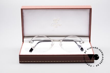 Cartier Saint Honore Ovale 90er Platin Luxusbrille, Größe: small, Passend für Herren und Damen