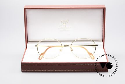 Cartier Antares Runde 90er Luxusbrille Unisex, Größe: small, Passend für Herren und Damen