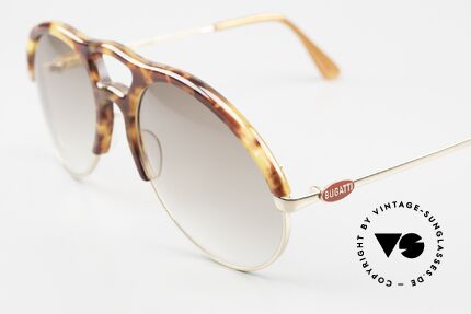 Bugatti 64900 Schildpatt Optik 80er Brille, kostbare; vergoldete RARITÄT; echtes Sammlerstück, Passend für Herren