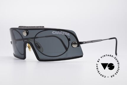 Carrera 5505 Ski und Sport Sonnenbrille, Sonnenblende ist mit einem Druckverschluss abnehmbar, Passend für Herren und Damen