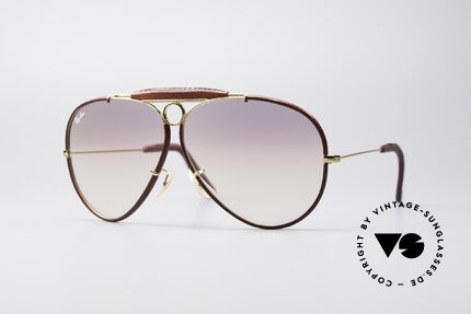 Ray Ban Shooter USA Leder Sonnenbrille, alte, vintage Ray-Ban Piloten-Sonnenbrille, Gr. 62mm, Passend für Herren