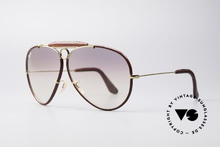 Ray Ban Shooter USA Leder Sonnenbrille, seltene & sehr begehrte Leder-Edition; made in U.S.A., Passend für Herren