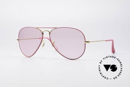 Ray Ban Large Metal Pinke Ladies Edition, 1980er USA Ray Ban Sonnenbrille in Größe 58/14, Passend für Herren