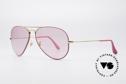 Ray Ban Large Metal Pinke Ladies Edition, zudem pinke B&L Mineralgläser (100% UV Schutz), Passend für Herren