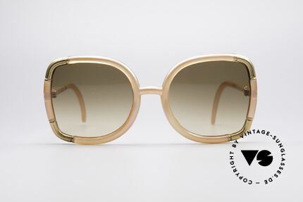 Ted Lapidus BK01 XXL 70er Sonnenbrille, "oversize" Brille mit XXL Linsen in edlem Farbton, Passend für Damen