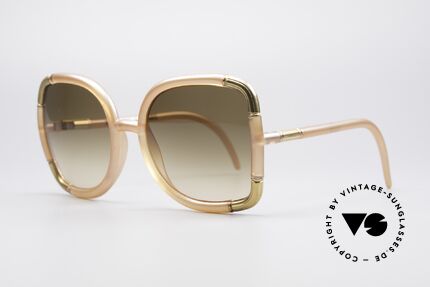 Ted Lapidus BK01 XXL 70er Sonnenbrille, Rahmen in einer Art Aprikose-Pfirsich Kolorierung, Passend für Damen