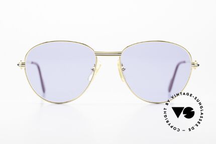 Cartier S Saphirs 0,94 ct Echte Saphire als Bügeldekor, runde Cartier Luxus-Sonnenbrille in Größe 55°18, Passend für Damen