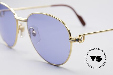 Cartier S Saphirs 0,94 ct Echte Saphire als Bügeldekor, passend dazu blaue Gläser (mit 100% UV Schutz), Passend für Damen