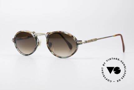 Davidoff 9215 Kleine Ovale Vintage Brille, Fassung in einem einzigartig "braun-grün" Marmor-Ton, Passend für Herren