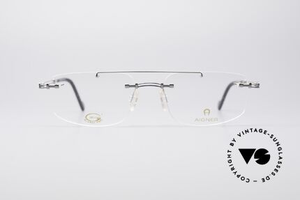 Aigner EA499 Randlose Vintage Brille, randlose Markenbrille, allergie-frei & made in Germany, Passend für Herren