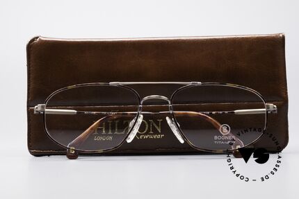 Willy Bogner 7108 Titanflex Vintage Brille, ungetragenes 90er Original mit Hilton vintage Etui, Passend für Herren
