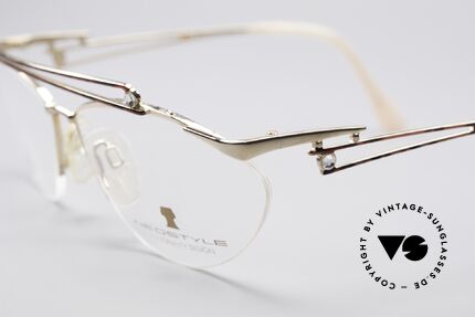 Neostyle Jet 221 Schmuckstein Vintage Brille, große, funkelnde Strass-Steine auf Front und Bügeln, Passend für Damen