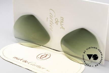 Cartier Vendome Lenses - L Sonnengläser Grün Verlauf, neue CR39 UV400 Kunststoff-Gläser (100% UV Schutz), Passend für Herren