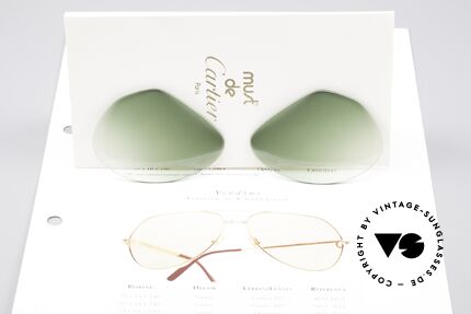 Cartier Vendome Lenses - L Sonnengläser Grün Verlauf, eleganter grüner Verlauf (nach unten heller werdend), Passend für Herren