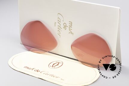 Cartier Vendome Lenses - M Sonnengläser Pink, neue CR39 UV400 Kunststoff-Gläser (100% UV Schutz), Passend für Herren und Damen