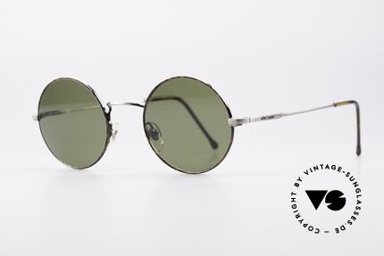 John Lennon - You Are Here Kleine Runde Vintage Brille, kleine Sonnenbrille, gebürstetes Metall / schildpatt, Passend für Herren und Damen