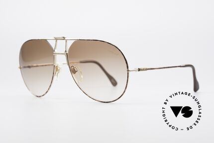 Jaguar 707 80er Luxus Sonnenbrille, gold und schildpatt mit Verlaufsgläsern in hellbraun, Passend für Herren