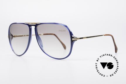 Jaguar 761 Rare Herren Sonnenbrille, elegantes Design in dunkelblau / gold & "wurzelholz", Passend für Herren