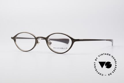 Freudenhaus Zoe Ovale Titan Vintage Brille, edle, braune Metallic-Lackierung und mit Genta Etui, Passend für Damen