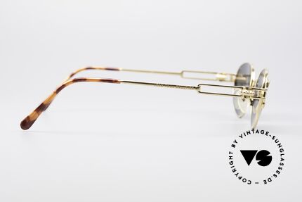 Jean Paul Gaultier 55-5108 Vergoldete Ovale Brille, vergoldete Fassung & dunkelgrüne Sonnengläser, Passend für Herren und Damen