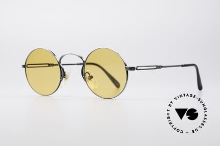 Jean Paul Gaultier 55-0172 Runde Vintage Brille JPG, hochklassig gebürstete Oberfläche in grün-metallic, Passend für Herren und Damen