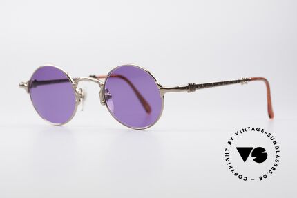 Jean Paul Gaultier 57-4175 Runde Vintage Brille, Lackierung in"antik gold" und knallige violette Gläser, Passend für Herren und Damen
