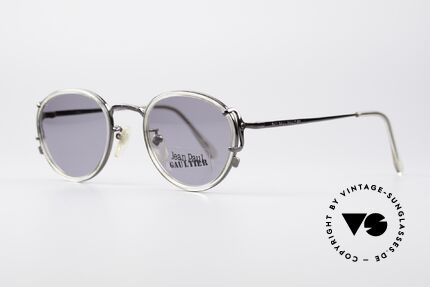 Jean Paul Gaultier 55-3271 Runde 90er Designerbrille, Rahmen- & Glasfarbe elegant aufeinander abgestimmt, Passend für Herren und Damen