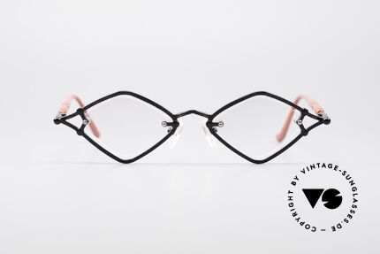 Jean Paul Gaultier 56-7203 Eckige 90er Designer Brille, Gläser sind sehr anspruchsvoll gefasst bzw. integriert, Passend für Damen