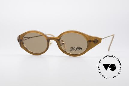 Jean Paul Gaultier 56-7202 Ovale Brille mit Sonnenclip, orig. vintage Jean Paul Gaultier Designersonnenbrille, Passend für Herren und Damen