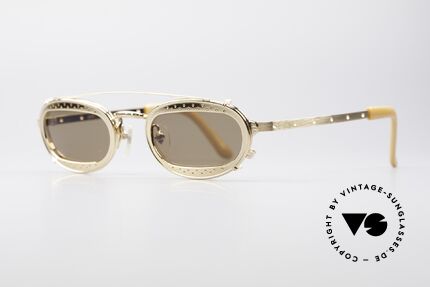 Jean Paul Gaultier 56-7116 Limited Edition Vintage Brille, genialer Clip (Einsatz von optischen Gläsern möglich), Passend für Herren und Damen