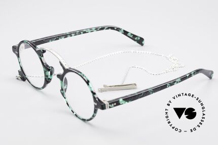 Jean Paul Gaultier 58-0271 Steampunk Vintage Brille, mit abnehmbarer Brillenkette als originelles Gimmick, Passend für Herren und Damen