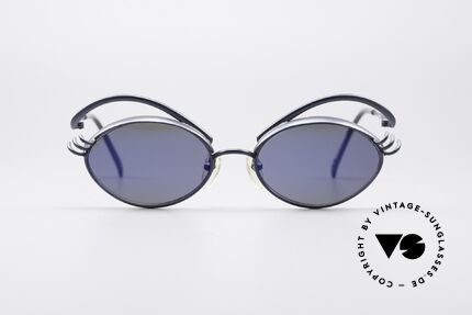 Jean Paul Gaultier 56-6107 Haute Couture Sonnenbrille, Rahmen mit 'Augenbrauen & Wimpern' - zauberhaft!, Passend für Damen