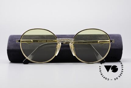 Bugatti EB508 Runde Migos Vintage Brille, seltene gelb-verlaufende Gläser (auch abends tragbar), Passend für Herren