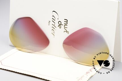 Cartier Vendome Lenses - L Tricolored Sunrise Gläser, neue CR39 UV400 Kunststoff-Gläser (100% UV Schutz), Passend für Herren und Damen