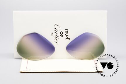 Cartier Vendome Lenses - L Tricolored Horizon Gläser, Ersatzgläser für Cartier Modell Vendome LARGE 62mm, Passend für Herren und Damen