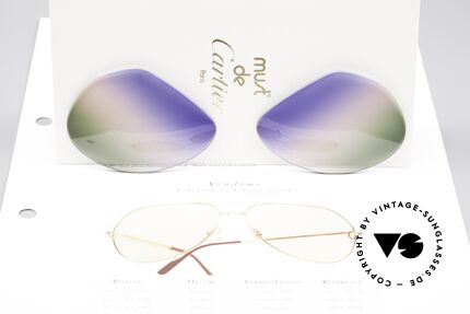 Cartier Vendome Lenses - L Tricolored Horizon Gläser, Dreifach-Farbverlauf wie ein morgendlicher Horizont, Passend für Herren und Damen