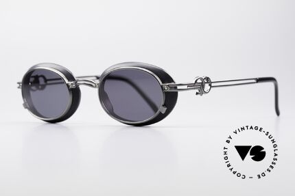 Jean Paul Gaultier 58-5201 Rare Steampunk Brille, verschlungenes 'JPG' als Bügel-Dekor; made in Japan, Passend für Herren und Damen