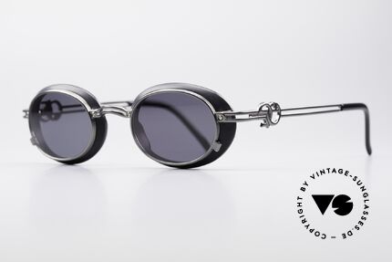 Jean Paul Gaultier 58-5201 Rare Steampunk Brille 90er, verschlungenes 'JPG' als Bügel-Dekor; made in Japan, Passend für Herren und Damen