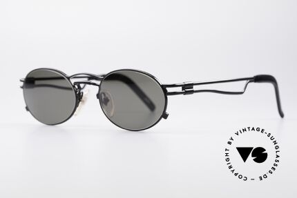 Jean Paul Gaultier 56-3173 Ovale Vintage Sonnenbrille, leichtes Metall, ergonomische Bügelform; made in Japan, Passend für Herren und Damen