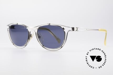 Jean Paul Gaultier 56-2176 Echte Designer Sonnenbrille, gebürstetes Titan mit dunkelblauen Sonnengläsern, Passend für Herren und Damen Jean Paul Gaultier 56-2176 Echte Designer Sonnenbrille, gebürstetes Titan mit dunkelblauen Sonnengläsern, Passend für Herren und Damen