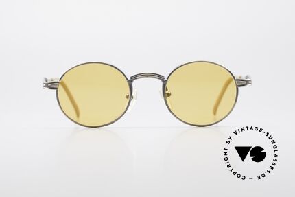 Jean Paul Gaultier 55-7107 Runde Vintage Sonnenbrille, Metall-Fassung (Gr. 44/20) in 'metallic smoke gold', Passend für Herren und Damen