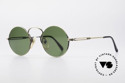 Jean Paul Gaultier 55-0172 90er Designer Sonnenbrille, hochklassig gebürstete Oberfläche in "Antik Gold", Passend für Herren und Damen